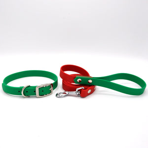 Collare + Guinzaglio 19mm Tg "L" Rosso / Verde